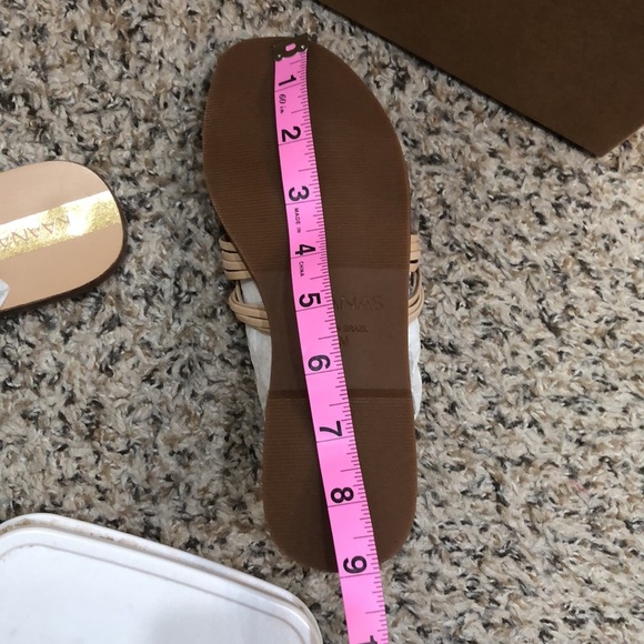 NIB KAANAS Miciela Sandals Beige 5 Strappy Knotted Leather Slide - Picture 8 of 10